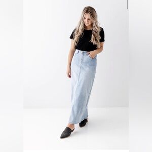 The Main Street exchange long denim skirt